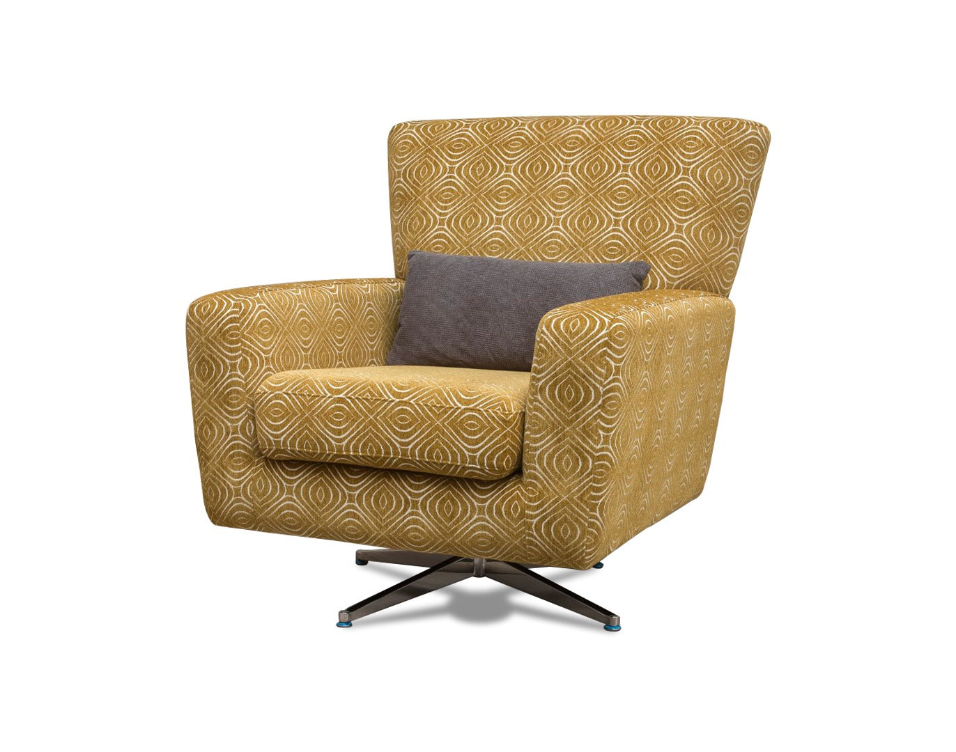 Occasional Poppy Swivel Chair / Footstool & Cushions - Ochre