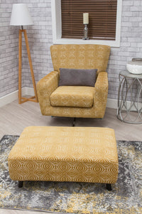 Occasional Poppy Swivel Chair / Footstool & Cushions - Ochre