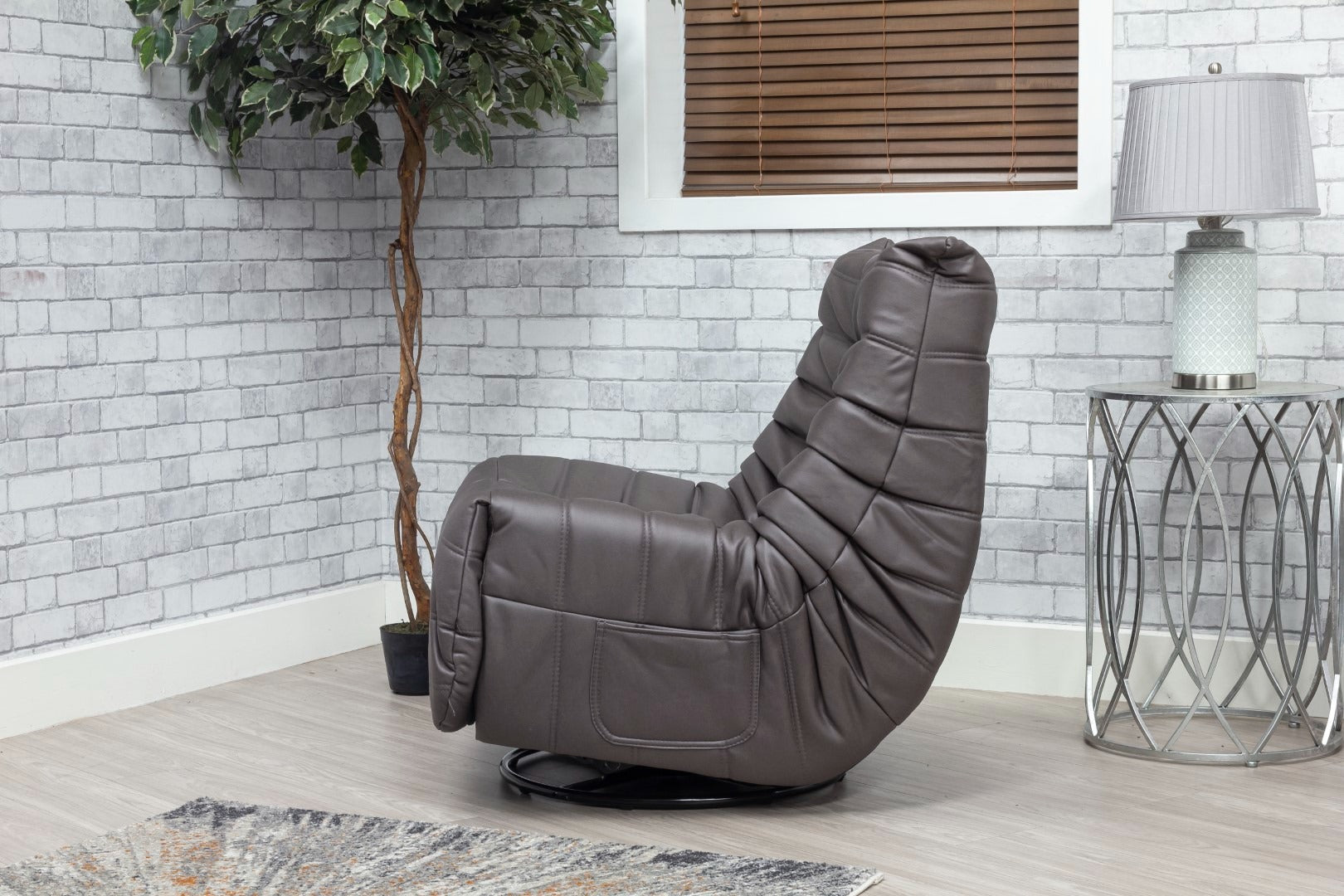 Occasional Capri Swivel Rocker Recliner - Dark Grey
