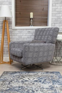 Occasional Poppy Swivel Chair / Footstool & Cushions - Grey