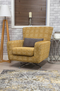 Occasional Poppy Swivel Chair / Footstool & Cushions - Ochre