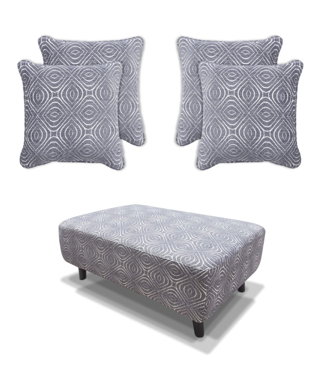 Occasional Poppy Swivel Chair / Footstool & Cushions - Grey