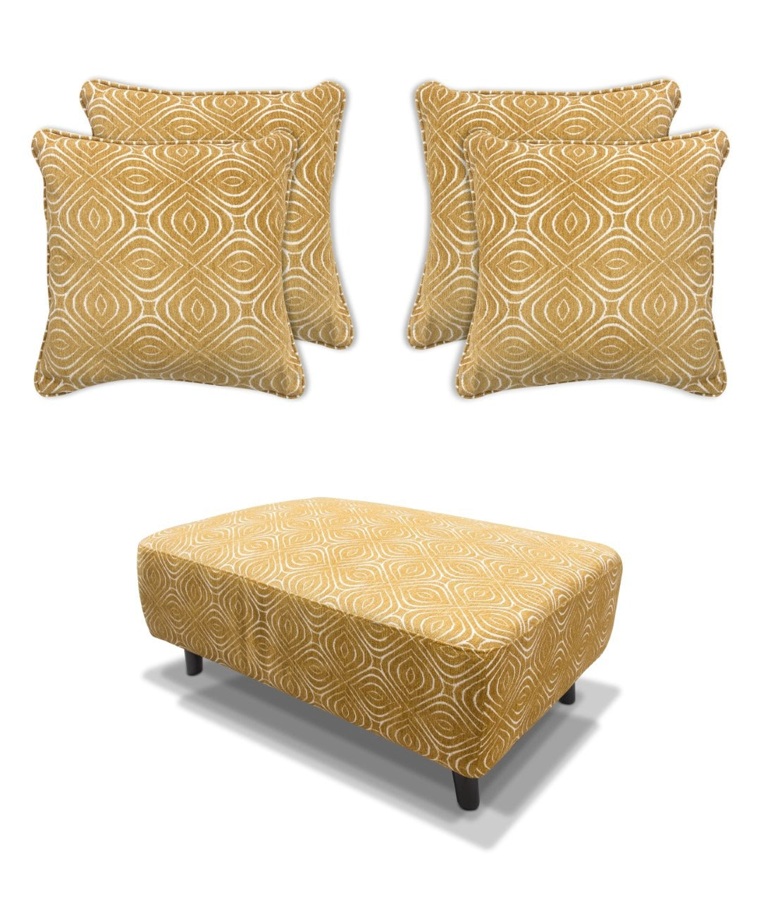 Occasional Poppy Swivel Chair / Footstool & Cushions - Ochre