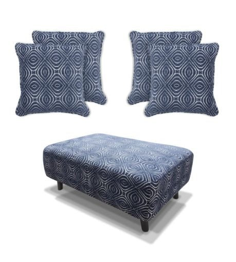 Occasional Poppy Swivel Chair  Footstool & Cushions - Navy